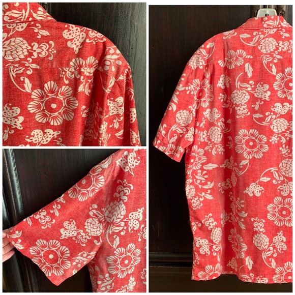 🌴 Vans Red & White Hawaiian Print Men’s Shirt 🌴 - Picture 4 of 8